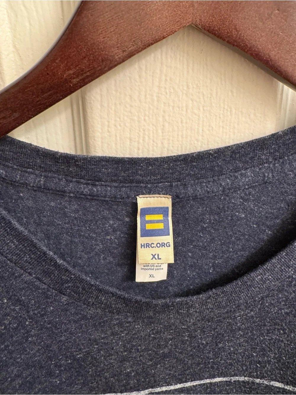 Human Rights Campaign Men’s Heather Navy Logo Short-Sleeve Tee - Picture 2 of 3